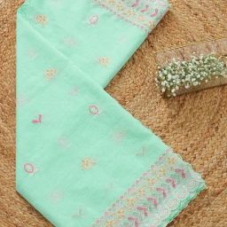 Soch Blue Cotton Embroidered Dupatta-picture-44
