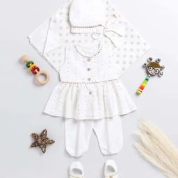 VASTRAMAY Girls White Embroidery Clothing Sets-image-77