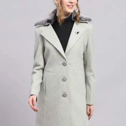 Monte Carlo Grey Regular Fit Coat-image-58