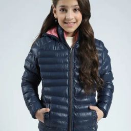Monte Carlo Girls Navy Blue Solid Hooded Neck Jacket-image-87