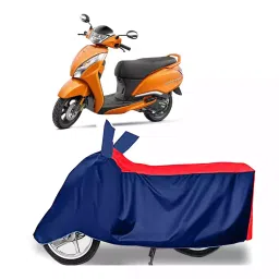 Auto Pearl Two Wheeler Cover with Bag for TVS Jupiter 125, Red & Blue-picture-46
