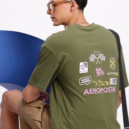 Aeropostale Graphic Printed Drop-Shoulder Sleeves Relaxed Fit Pure Cotton T-shirt-image-71
