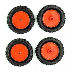 Invento 75mm x 13mm Plastic Robotic Wheel Durable Rubber Tire Wheel 6mm-32