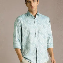 Louis Philippe Blue Cotton Slim Fit Printed Shirt-picture-24