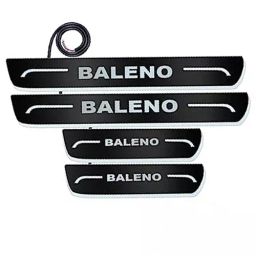 Auto Pearl Car Door Foot Step Led Sill/Scuff Plates Mirror Finish Black Compatible For Maruti Suzuki Baleno (2015-2019), LEDBlklPLATE_Blk_Baleno2015_19 (Set of 4)-image-84