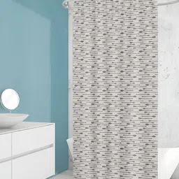ArtzFolio White and Grey Printed Waterproof Shower Curtain-image-60