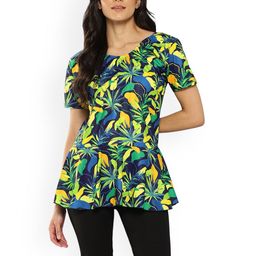 Aarika Leaf Printed Swim Suit With Cap-19