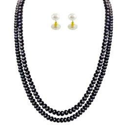 Sri Jagdamba Pearls Golden Necklace & Earring Set-image-45