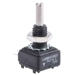 Vishay Panel Mount, Through Hole Rotary Potentiometer 500 mW Power 50 kΩ Pin Terminal, 248BBHS0XB25503MA (Pack of 50 Pcs)-picture-28