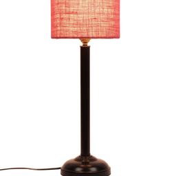 Devansh Pink & Black Solid Traditional Buffet Table Lamp with Jute Shade image 5
