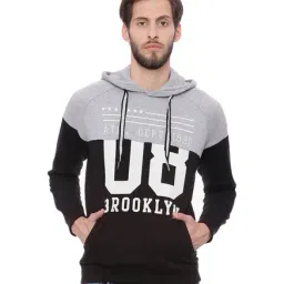 Basics Grey & Black Full Sleeves Hood Jacket-image-76
