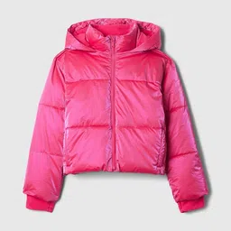 GAP Girls Solid Relaxed Fit Hooded Puffer Jacket-image-37