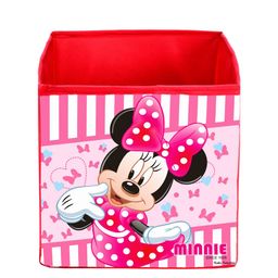 Kuber Industries Set Of 4 Pink & White Disney Minnie Printed Foldable Multi-Utility Storage Cubes With Handle image 5