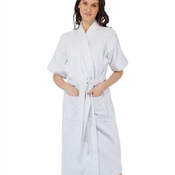 RANGOLI Pure Cotton 400 GSM Freesize Bath Robe-14