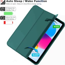 ProElite Smart Case for iPad (A16) 11th/10th Generation (2025/2022) [Auto Sleep/Wake Cover] [Left Side Pencil Holder] [Soft Flexible Case] Recoil Series - Green image 3