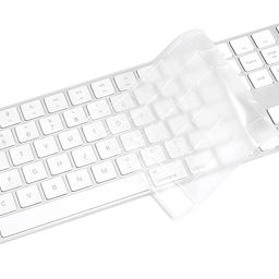 Saco Keyboard Cover for 2021 Apple iMac 24 Inch Model A2520 Magic Keyboard with Touch ID and Numeric Keypad, Ultra Thin Waterproof Keyboard Protector Skin -Transparent image 1