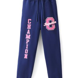 Pine Kids Cotton Knit Full Length Champion Printed Track Pants - Navy Peony-image-90