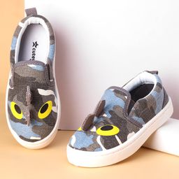 Cute Walk by Babyhug Slip On Camouflage Casual Shoes with Applique - Grey-picture-3