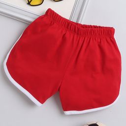 Little Angels Cotton Side Taped Shorts - Red-image-53