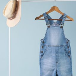tweeny mini Denim Woven Sleeveless Washed Dungaree - Light Blue-image-14