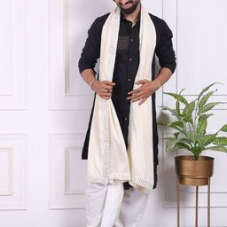 MIDAV Men Embroidered Thread Work Summer Sheers Kurta-image-94