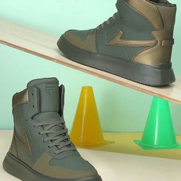 Field Care Men PU Lace-Ups High-Top Sneakers-17