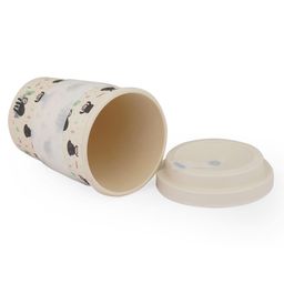 Earthism Eco-Friendly Bamboo Fibre Travel Coffee Mug with lid 350ml Lazy sloth image 3