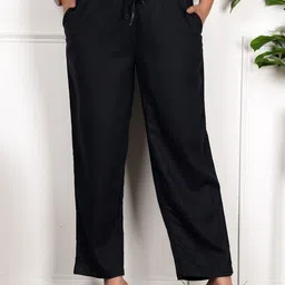Style Shoes Women Linen Relaxed-Fit High Rise Lightweight Trousers-image-36