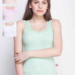 Dollar Missy Pack of 4 Combed Cotton Camisole 371-LO-LP-LG-WH-PO4-image-11