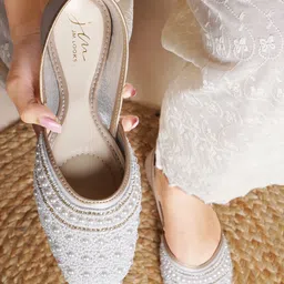 JM Looks Embellished Slip-On Mojaris-image-95