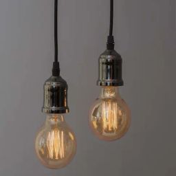 Homesake Black Metal Bulb Holders - Set of 2 (Bulb not included)-image-7