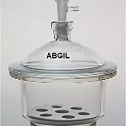 ABGIL 21cm Glass Vacuum Desiccator with Cover Knob and Porcelain Plate One Unit ABG1385-20