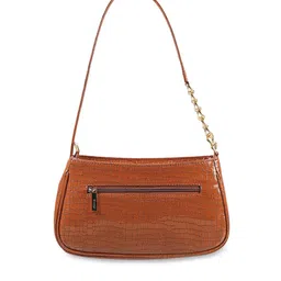 Metro Tan Textured Structured Shoulder Bag image 2