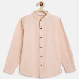Campana Infant Boys Light Pink Cotton Shirt-image-13