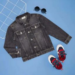 Pantaloons Baby Kids Jet Black Cotton Regular Fit Full Sleeves Jacket-image-8