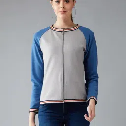 DOLCE CRUDO Blue & Grey Full Sleeves Jacket-image-16
