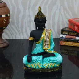 eCraftIndia Polyresin Meditating Lord Buddha - Green-16