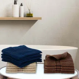 LORENA 100% Cotton Super-Soft Terry Towels -12pc Face Towel (d`ross) solid-multi-29