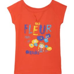 Elle Kids Orange Cotton Printed Top-image-69