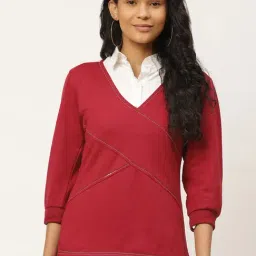 Belle Fille Maroon Regular Fit Sweatshirt-image-6
