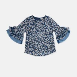 Gini & Jony Kids Navy Floral Print Top-image-70