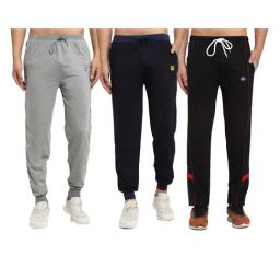 Vimal Jonney Multicolor Cotton Mid Rise Trackpants (Pack of 3)-image-59