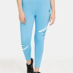 Rosaline by Zivame Sky Blue Printed Tights-image-15
