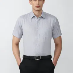Van Heusen Grey Cotton Regular Fit Checks Shirt-picture-30