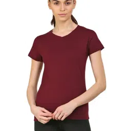 Appulse Maroon Cotton Slim Fit T-Shirt-image-33