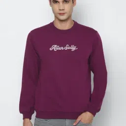 Allen Solly Purple Cotton Regular Fit Printed SweatShirt-20