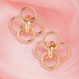 Karatcart Gold Plated Multi Loop Stud Earrings-18