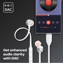 JBL Tune 310 Wired In Ear Type C Earphone with 3 Button EQ Present Remote and Microphone (White) image 4