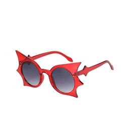 Secret Lives Unisex UV Protected Lens Round Sunglasses red frame cat black-image-33