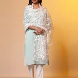 Aurelia White Embroidered Dupatta-picture-36